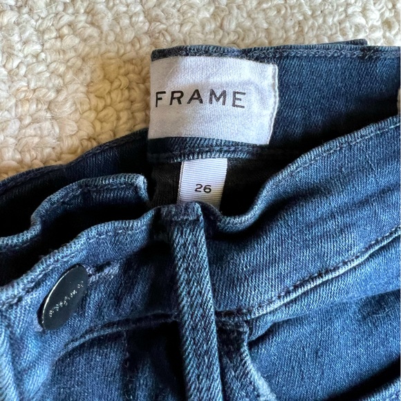 FRAME Skinny Jeans | Frame High-Wasted Jeans, Sz. 26 | Raw Hem - Picture 3 of 3